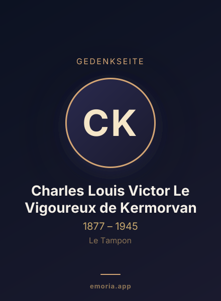 Gedenkportrait von Charles Louis Victor Le Vigoureux de Kermorvan