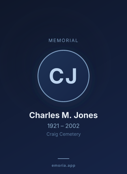 Memorial portrait of Charles M. Jones