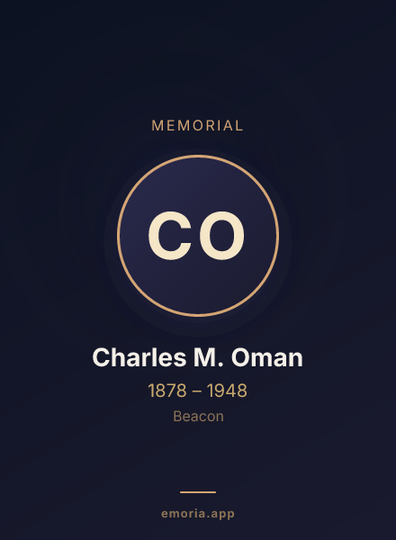 Memorial portrait of Charles M. Oman