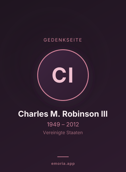 Gedenkportrait von Charles M. Robinson III