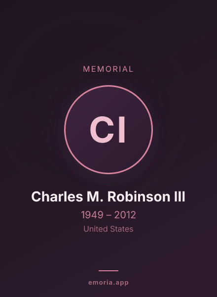 Memorial portrait of Charles M. Robinson III