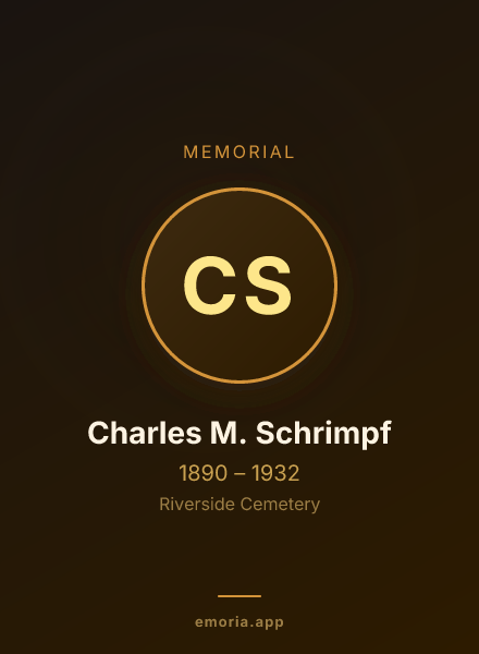 Memorial portrait of Charles M. Schrimpf