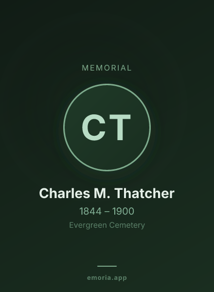 Memorial portrait of Charles M. Thatcher