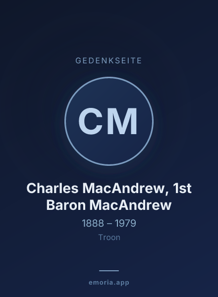Gedenkportrait von Charles MacAndrew, 1st Baron MacAndrew