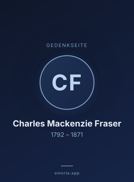 Gedenkportrait von Charles Mackenzie Fraser
