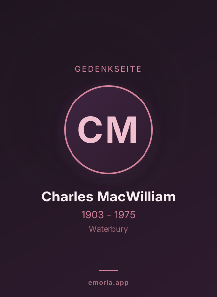 Gedenkportrait von Charles MacWilliam