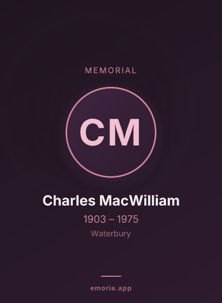 Memorial portrait of Charles MacWilliam