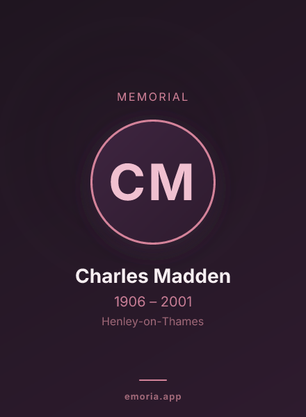Memorial portrait of Charles Madden