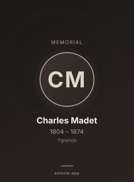 Memorial portrait of Charles Madet
