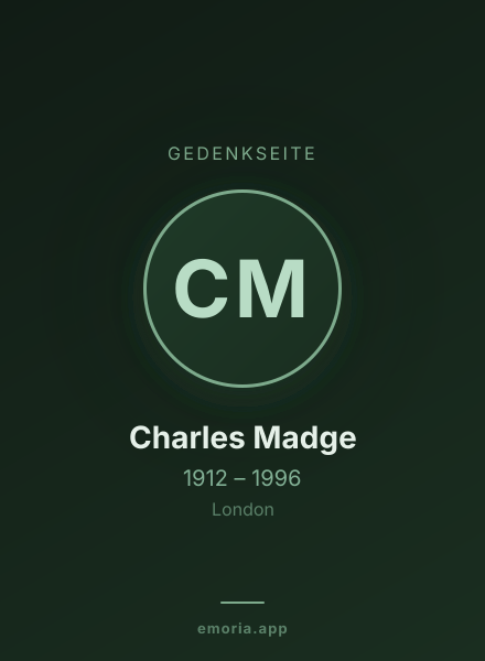 Gedenkportrait von Charles Madge