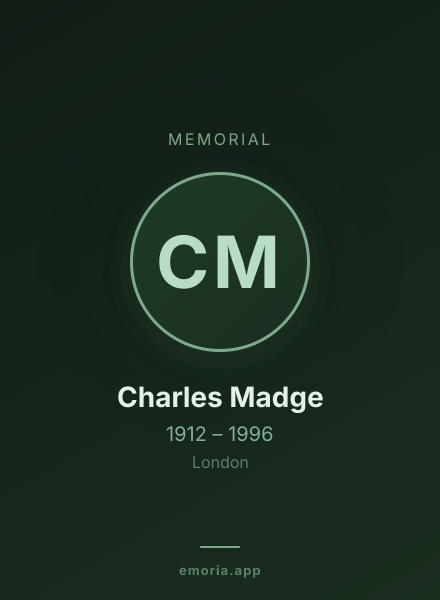Memorial portrait of Charles Madge