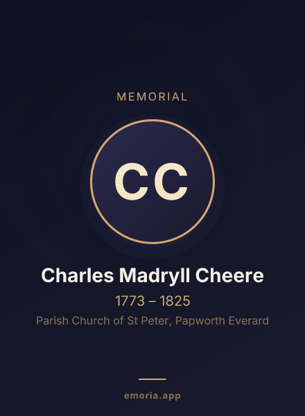 Memorial portrait of Charles Madryll Cheere