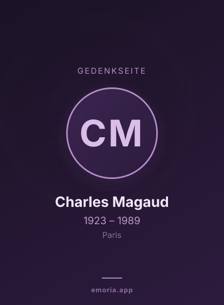 Gedenkportrait von Charles Magaud