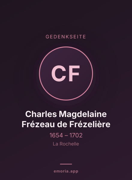 Gedenkportrait von Charles Magdelaine Frézeau de Frézelière
