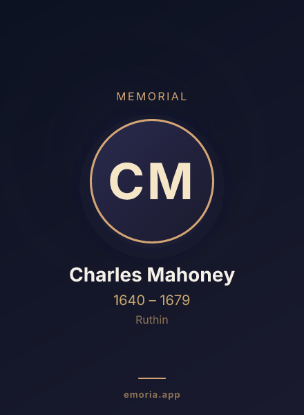 Memorial portrait of Charles Mahoney