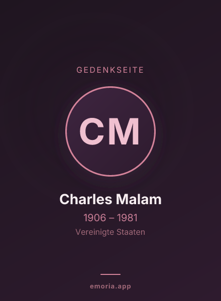 Gedenkportrait von Charles Malam