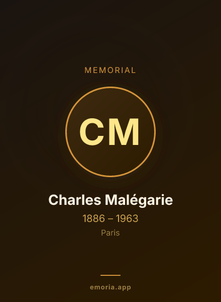 Memorial portrait of Charles Malégarie