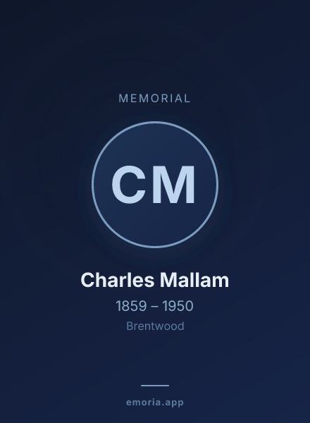 Memorial portrait of Charles Mallam