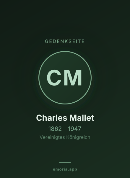 Gedenkportrait von Charles Mallet