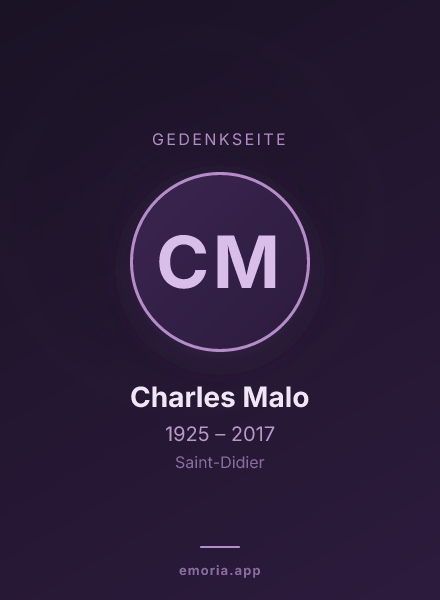 Gedenkportrait von Charles Malo