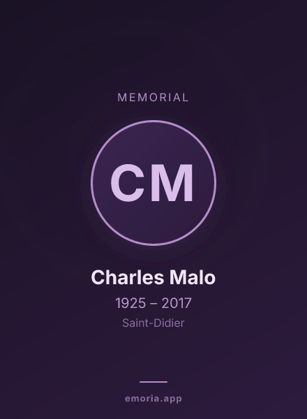 Memorial portrait of Charles Malo
