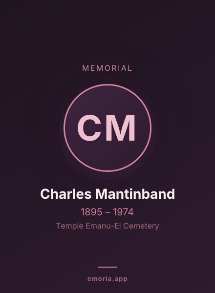 Memorial portrait of Charles Mantinband