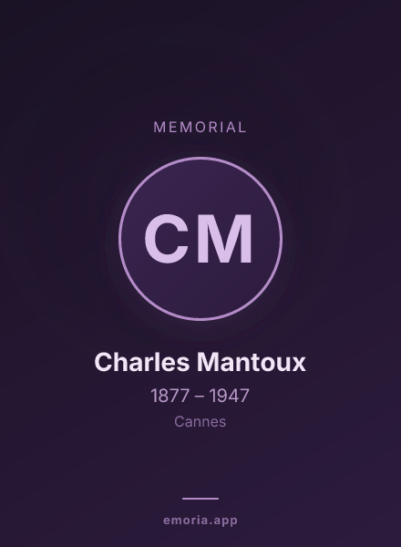 Memorial portrait of Charles Mantoux
