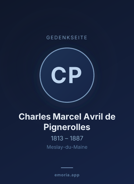 Gedenkportrait von Charles Marcel Avril de Pignerolles