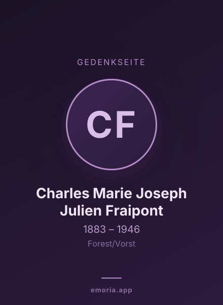 Gedenkportrait von Charles Marie Joseph Julien Fraipont