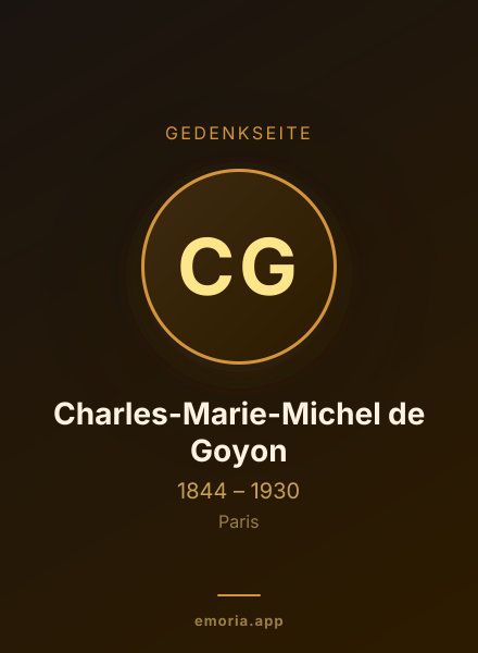 Gedenkportrait von Charles-Marie-Michel de Goyon