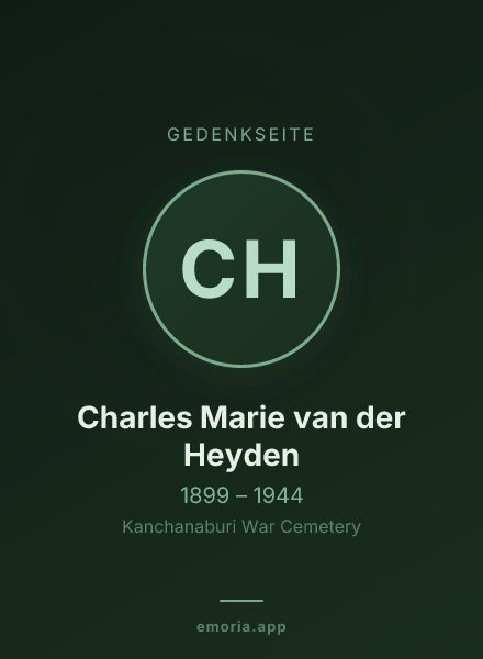 Gedenkportrait von Charles Marie van der Heyden
