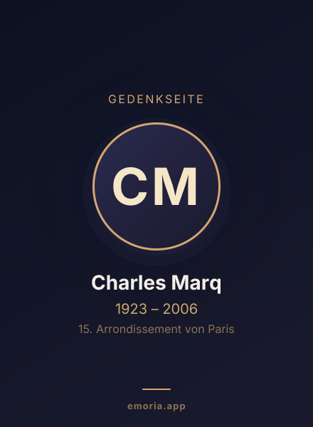 Gedenkportrait von Charles Marq