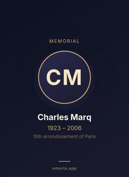 Memorial portrait of Charles Marq