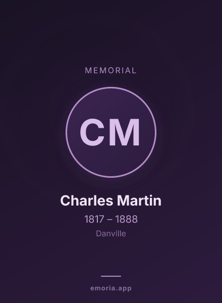Memorial portrait of Charles Martin