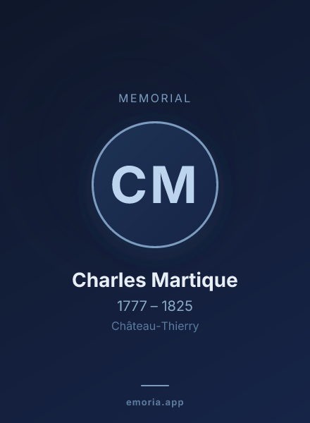 Memorial portrait of Charles Martique