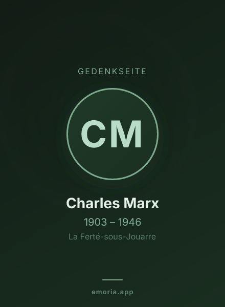 Gedenkportrait von Charles Marx