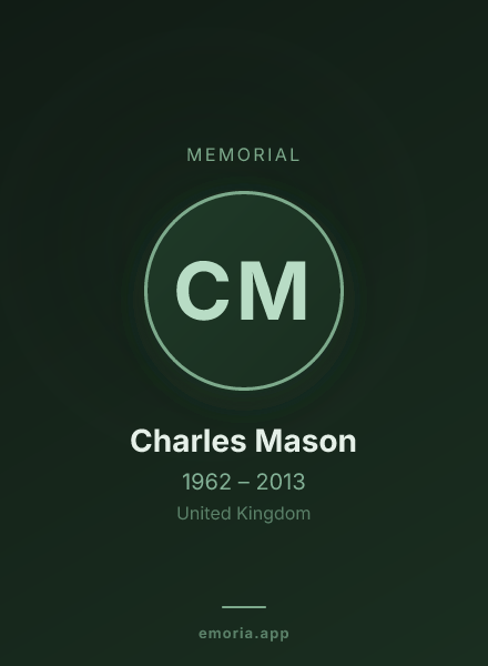 Memorial portrait of Charles Mason