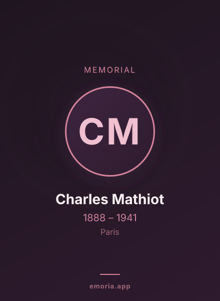 Memorial portrait of Charles Mathiot