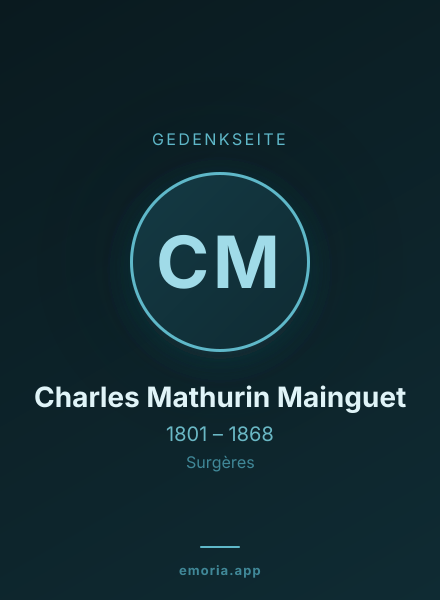 Gedenkportrait von Charles Mathurin Mainguet