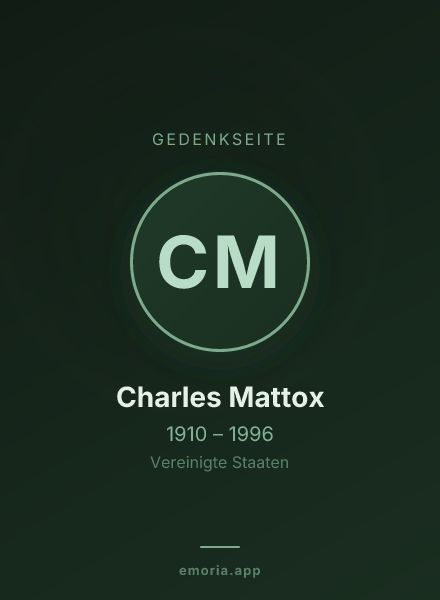 Gedenkportrait von Charles Mattox