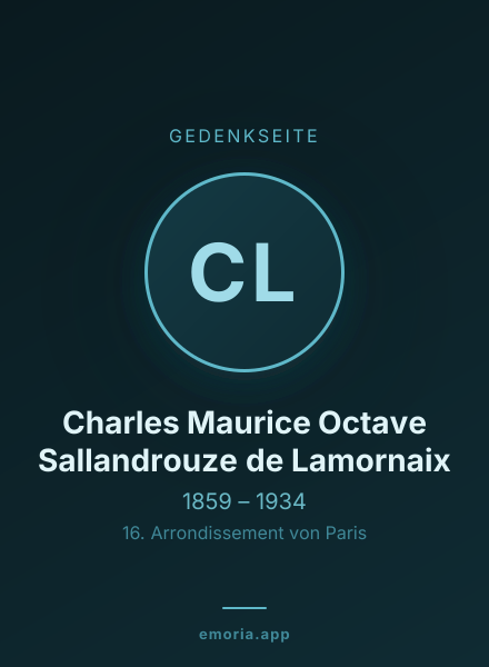 Gedenkportrait von Charles Maurice Octave Sallandrouze de Lamornaix