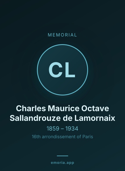 Memorial portrait of Charles Maurice Octave Sallandrouze de Lamornaix