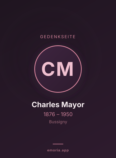 Gedenkportrait von Charles Mayor