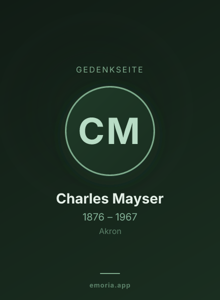 Gedenkportrait von Charles Mayser