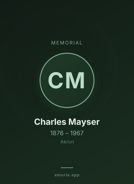 Memorial portrait of Charles Mayser