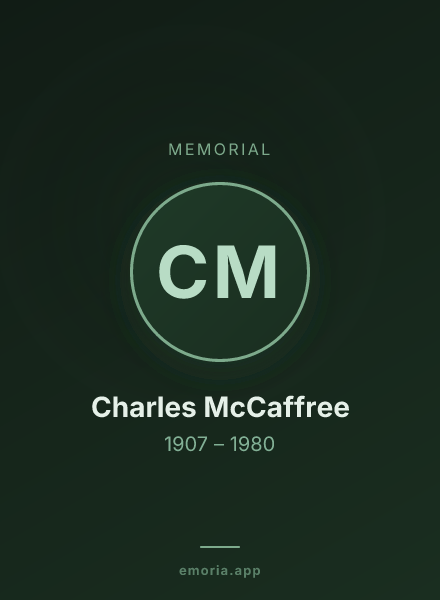 Memorial portrait of Charles McCaffree