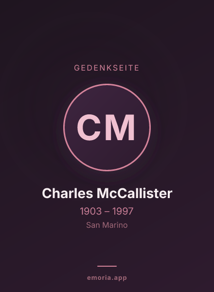 Gedenkportrait von Charles McCallister