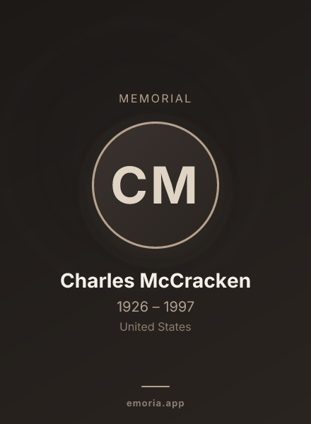 Memorial portrait of Charles McCracken