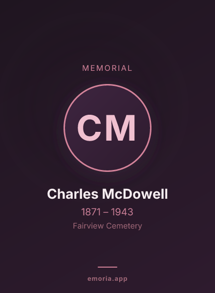 Memorial portrait of Charles McDowell