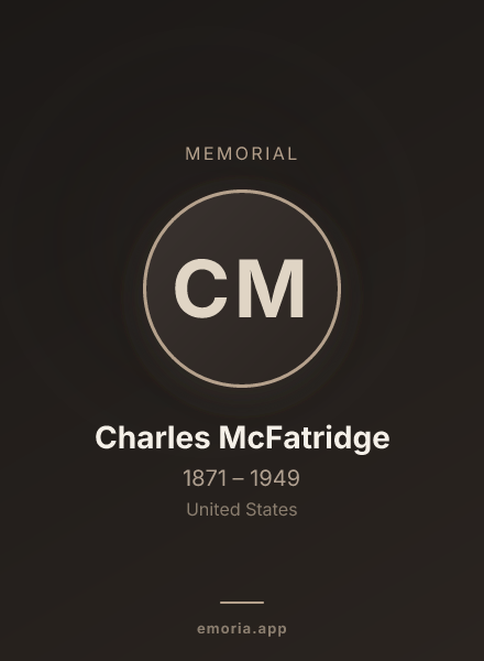 Memorial portrait of Charles McFatridge